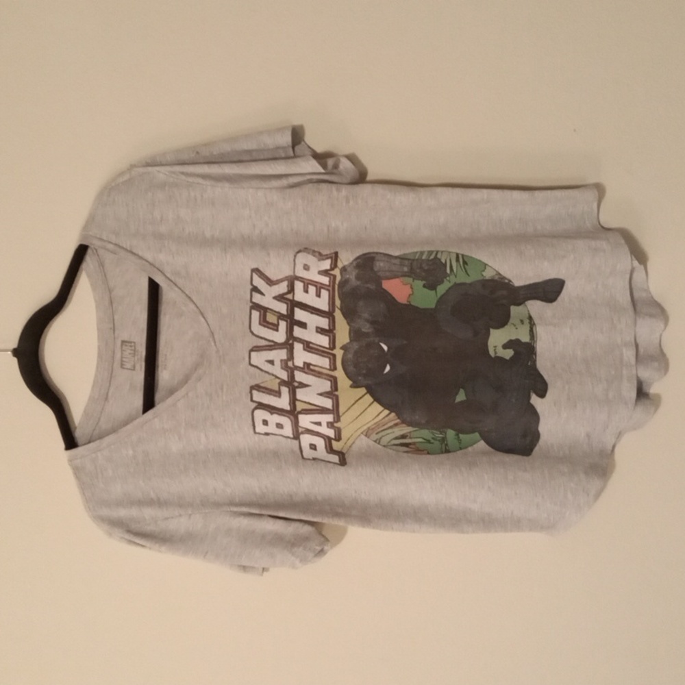 Marvel Black Panther Grey Graphic Short Sleeve Tee Women's Size XXL